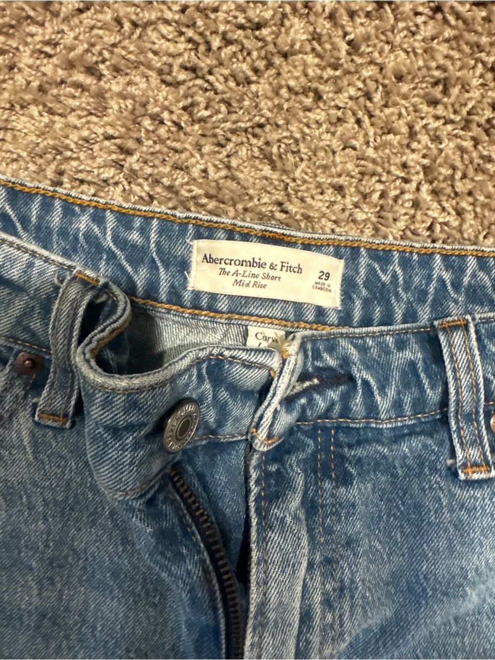 Abercrombie & Fitch Distressed Blue Denim Cutoff Shorts - Picture 2 of 2